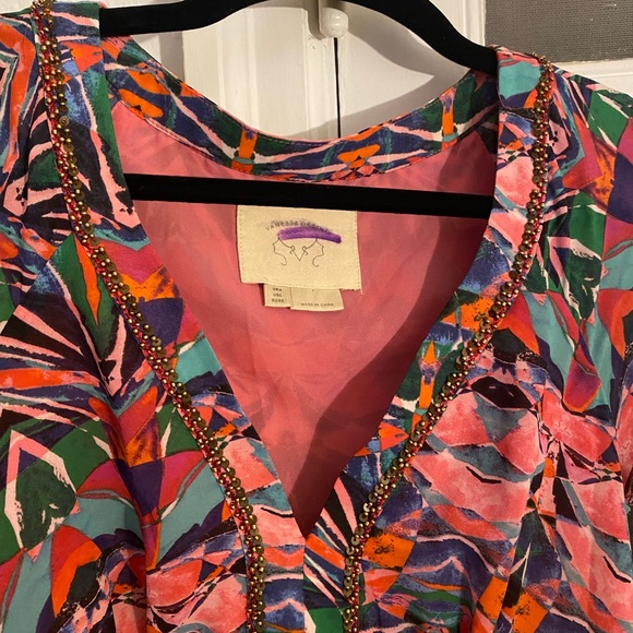 Anthropologie Vanessa Virginia Beaded Mural Maxi Dress - Picture 5 of 9